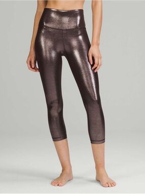 Lululemon Align High-Rise Crop Leggings Size 6 Shine Brown Nulu Yoga Pants